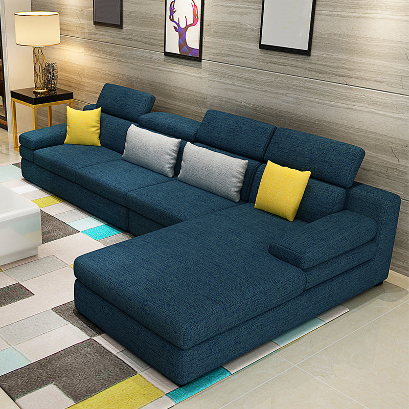 Contemporary Left Hand Facing Sectional 4-Seater Sofa with Pillow Back Cushions