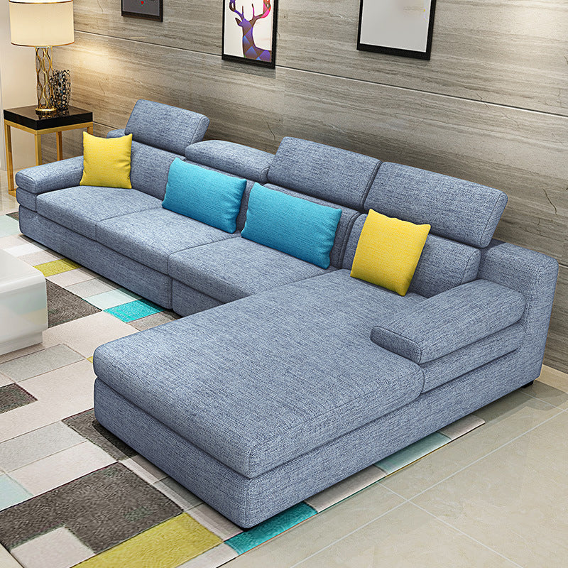 Contemporary Left Hand Facing Sectional 4-Seater Sofa with Pillow Back Cushions