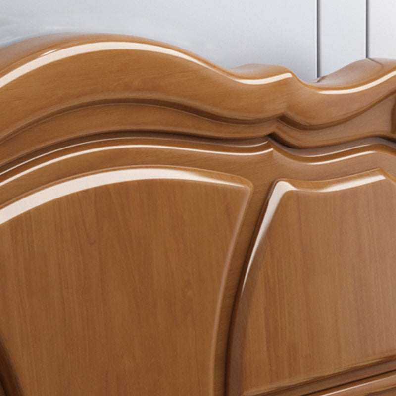 Contemporary Wood Arched Standard Bed, Panel Platform Headboard Bed