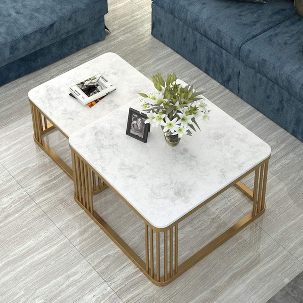 Modern Square Metal Frame Center Table