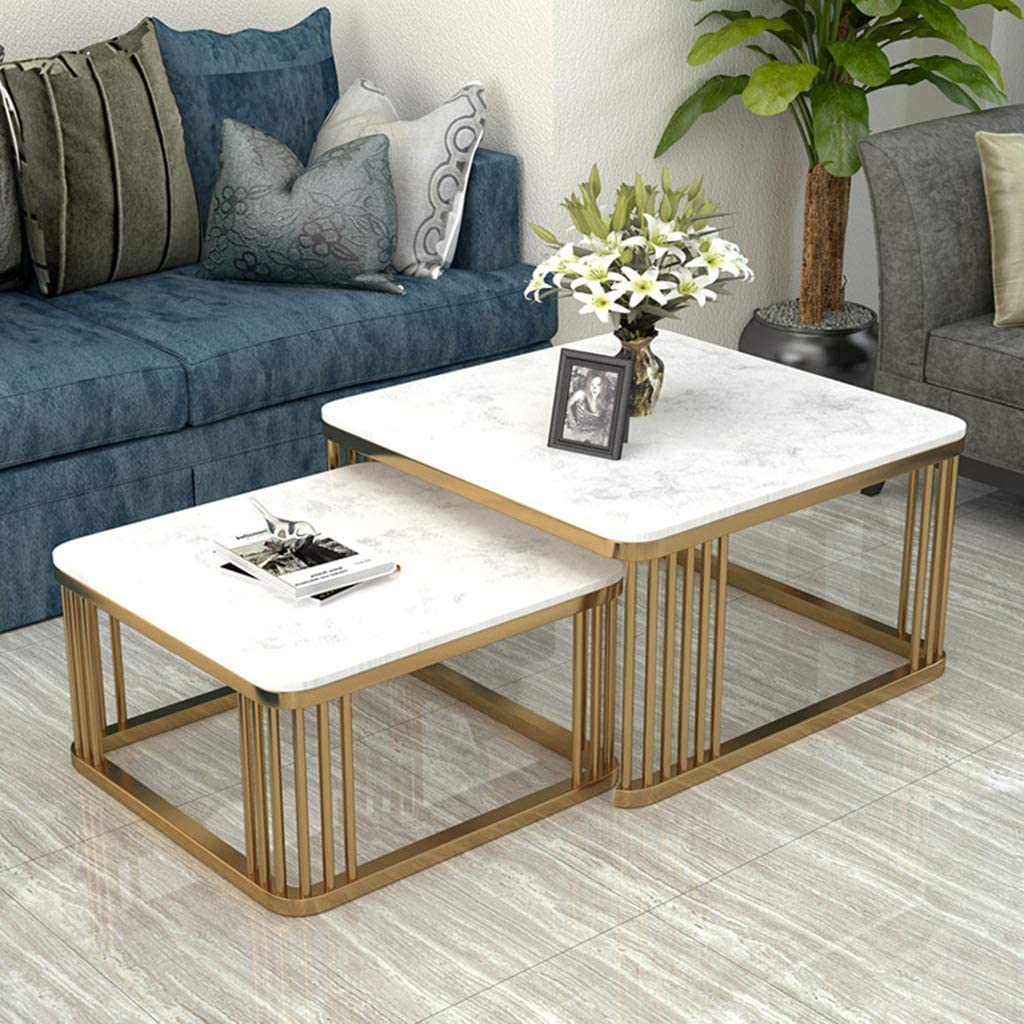 Modern Square Metal Frame Center Table