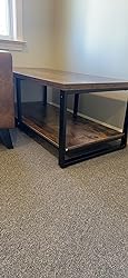 Rustic Brown Coffee Table with Storage & Metal Frame