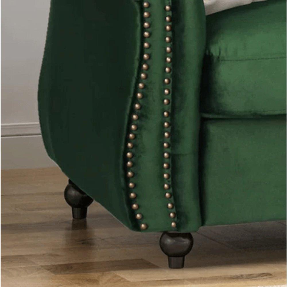 Modern Chesterfield Tufted Jewel Toned Velvet Sofa with Scroll Arms