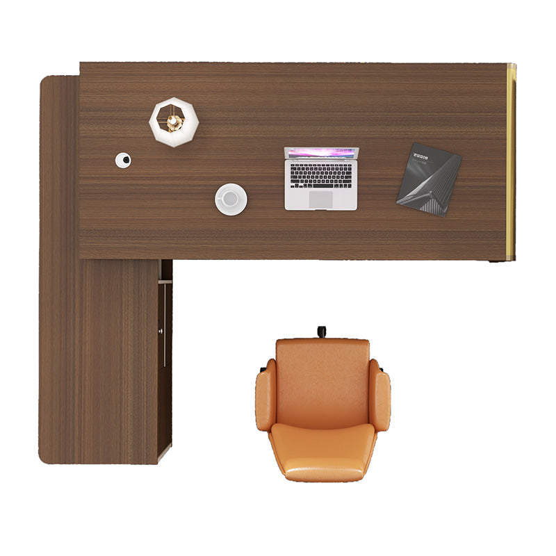 Modern ANDERSON Executive Desk 2.0M Reversible - Hazelnut & Beige