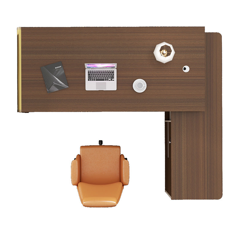 Modern ANDERSON Executive Desk 2.0M Reversible - Hazelnut & Beige