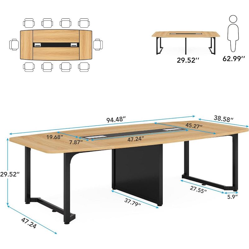 Tribesigns Large Meeting Table, Modern Rectangular Seminar Table