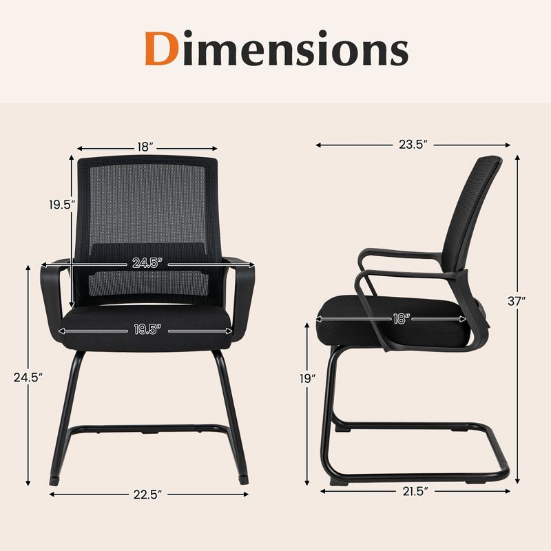 Office Chair with Lumbar Support & Mesh Back