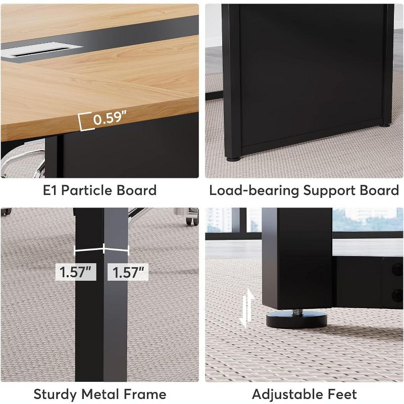 Tribesigns Large Meeting Table, Modern Rectangular Seminar Table