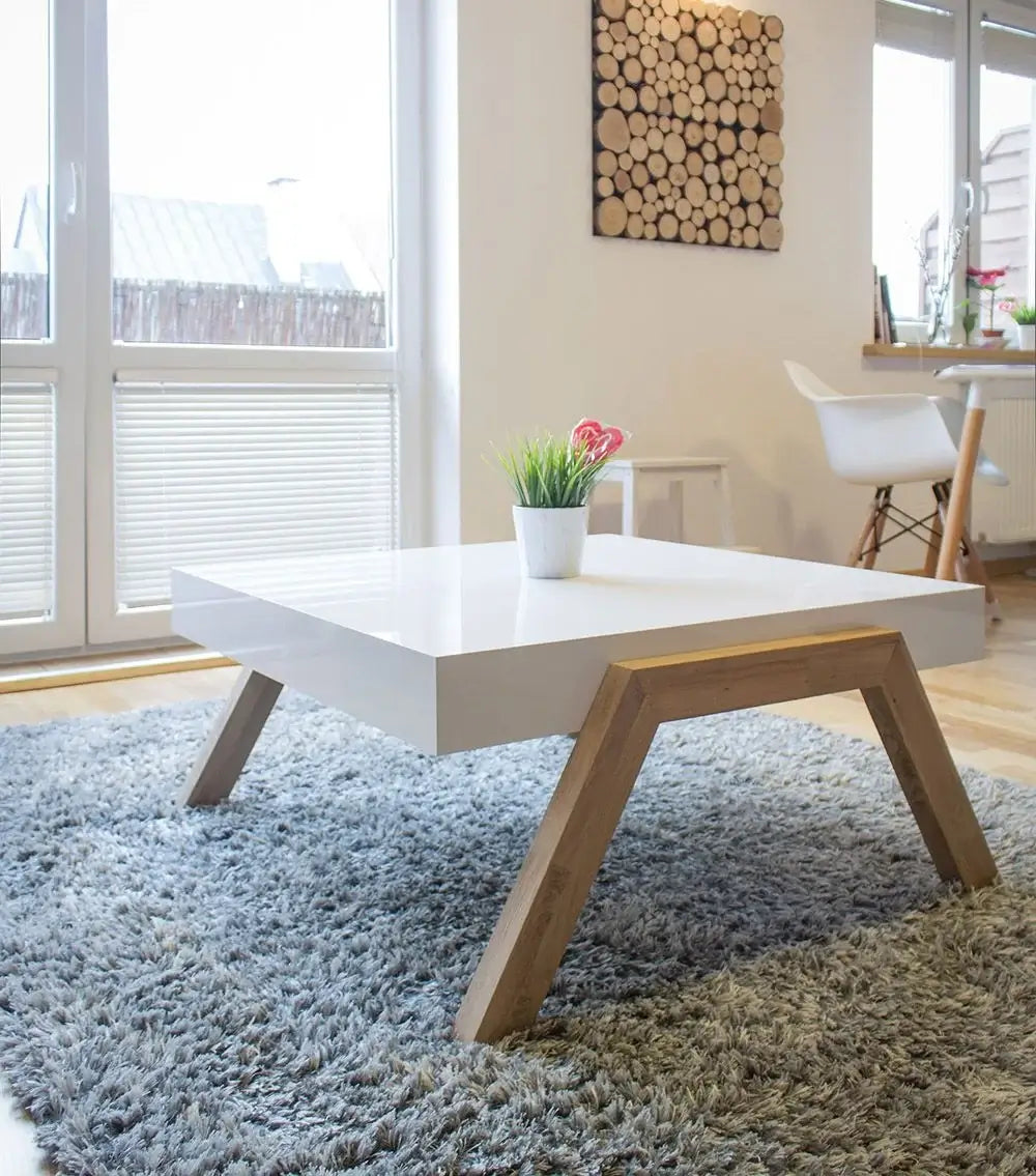 Centre Table in White Top — Buy Wooden Center Table for Living Room