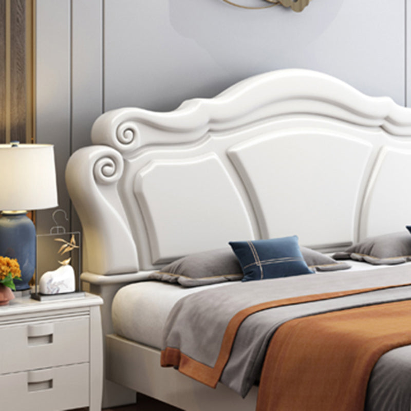 Contemporary Wood Arched Standard Bed, Panel Platform Headboard Bed