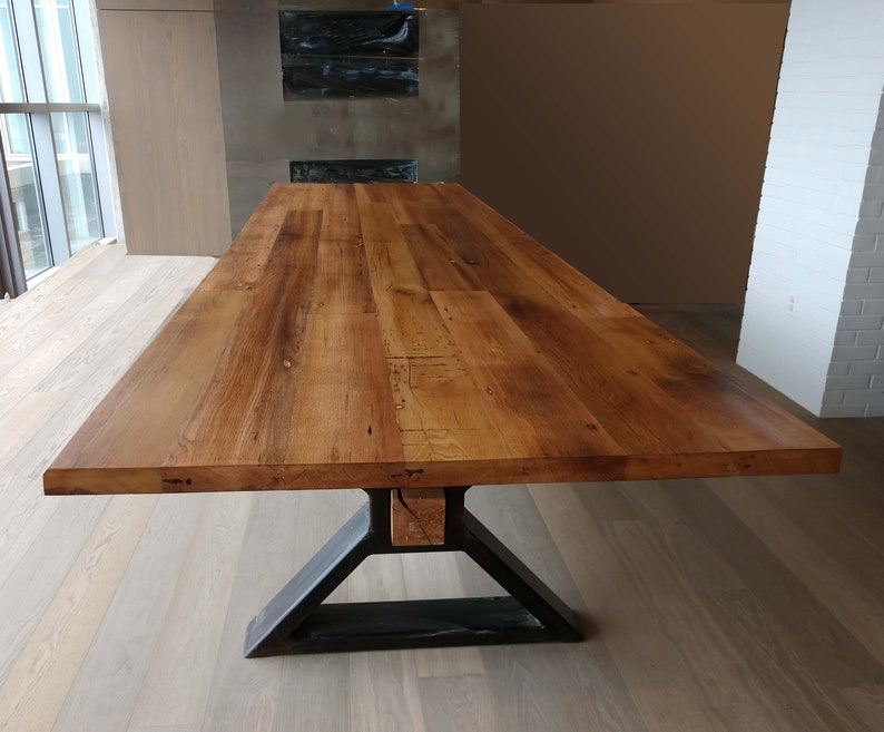 Executive Solid Wood Conference Table – Modern & Industrial