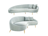 Luxury Curved White Velvet Sofa - 1-3 Seater