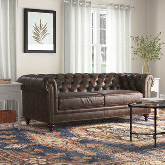 Rolled Arm Back Tufted Chesterfield Sofa